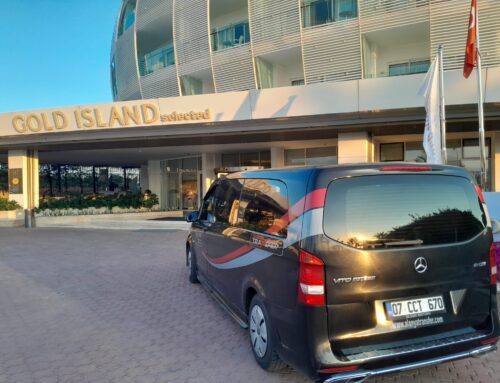 Yö- ja päiväreitti Antalyan AYT-lentokentältä Gold Island Selected Hotel Türkleriin Premium VIP -ajoneuvopalvelulla